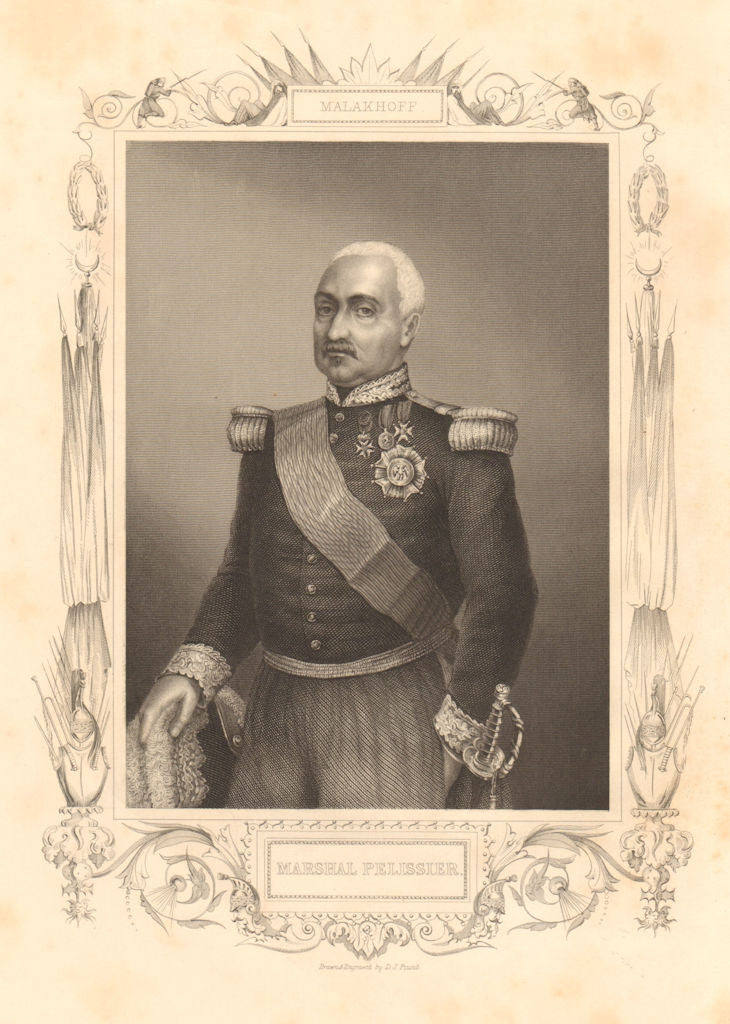 CRIMEAN WAR. Marshal Aimable-Jean-Jacques Pélissier, 1st Duc de Malakoff 1860